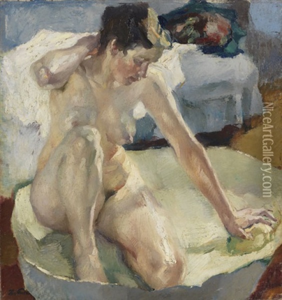 In Der Badewanne Ii Oil Painting - Leo Putz
