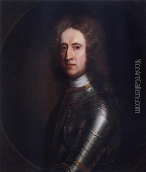 Portrait Of General James Oglethorpe Wearing Armour Oil Painting - William Aikman