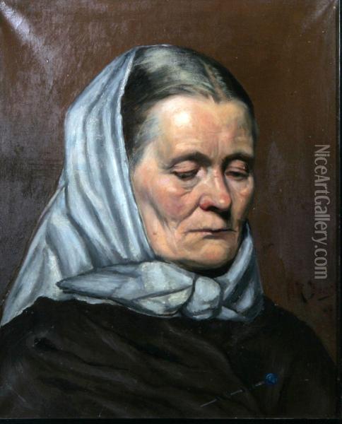 Portratt Av Aldre Kvinna Oil Painting - Richard Bergh
