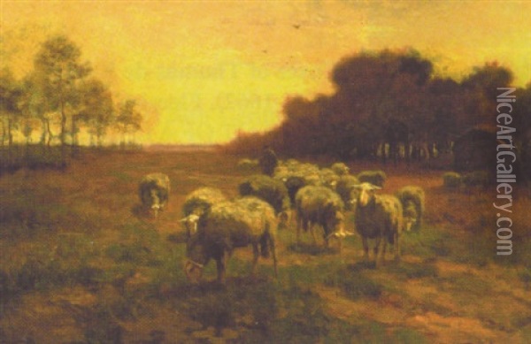 Changing Pastures Oil Painting - Johannes Karel Leurs
