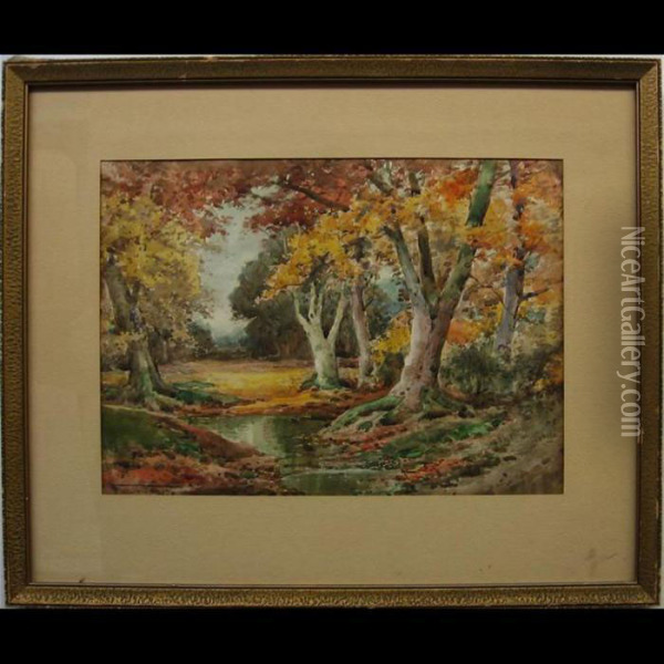 Autumn With Beechwood - Hertfordshire Oil Painting - Henry John Sylvester Stannard