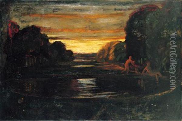 Evening Landscape Oil Painting - Lesser Ury