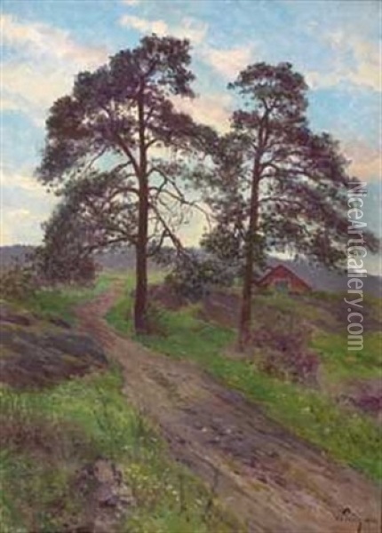 Landevei Oil Painting - Wilhelm Otto Peters