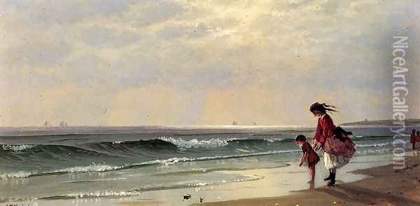 At the Shore Oil Painting - Alfred Thompson Bricher