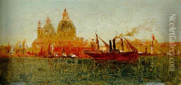 A Venetian Sketch Oil Painting - Sanford Robinson Gifford