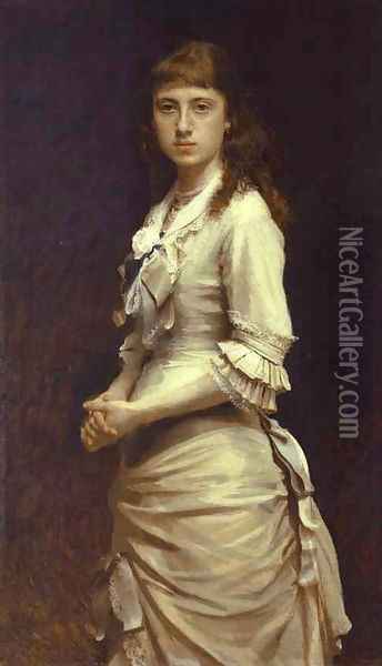 Portrait of Sophia Kramskaya, the Artist's Daughter Oil Painting - Ivan Nikolaevich Kramskoy