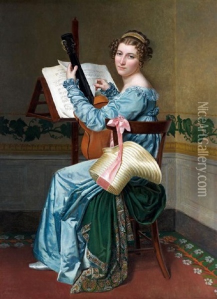Portrait De Victorine Van Der Haert, Soeur De L'artiste Oil Painting - Sophie Fremiet Rude