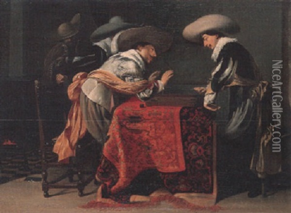 Soldiers Playing Backgammon Oil Painting - Willem Cornelisz Duyster