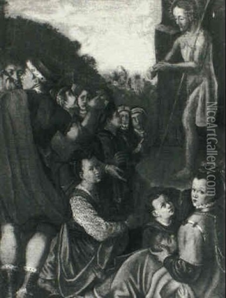 Saint John The Baptist Preaching Oil Painting - Jacopo (da Empoli) Chimenti