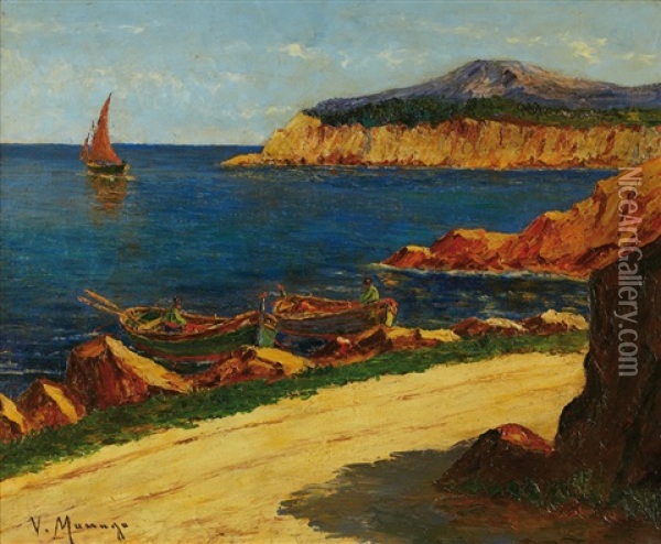 Rivage Mediterraneen Oil Painting - Vincent Manago