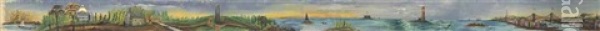 Section One, Around The World In 80 Feet, Circa 1885 Oil Painting - Erastus Salisbury Field