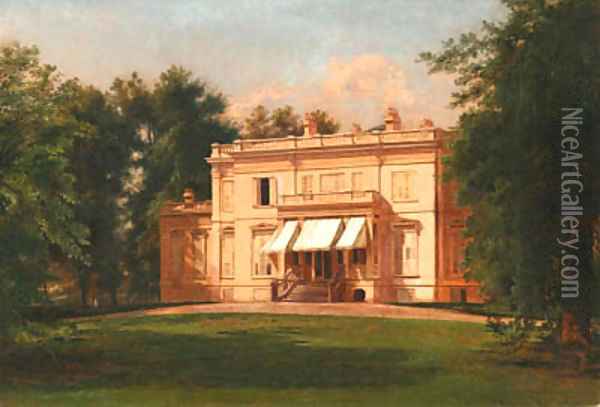 Langdon-Vanderbilt Mansion, Hyde Park Oil Painting - Johann-Hermann Carmiencke
