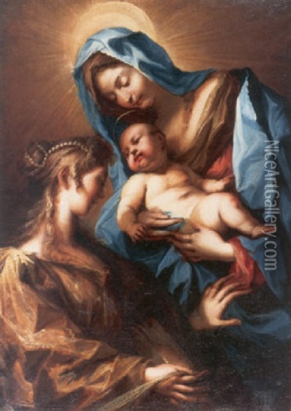 The Mystic Marriage Of Saint Catherine Oil Painting - Alessandro Gherardini