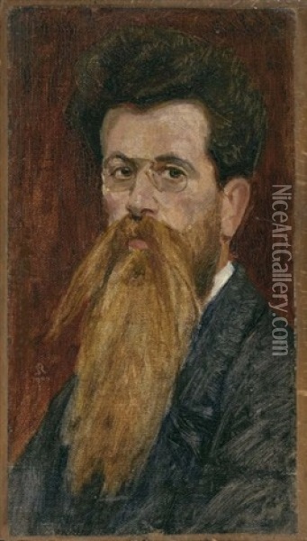 Selbstbildnis (self Portrait) Oil Painting - Sigismund Righini