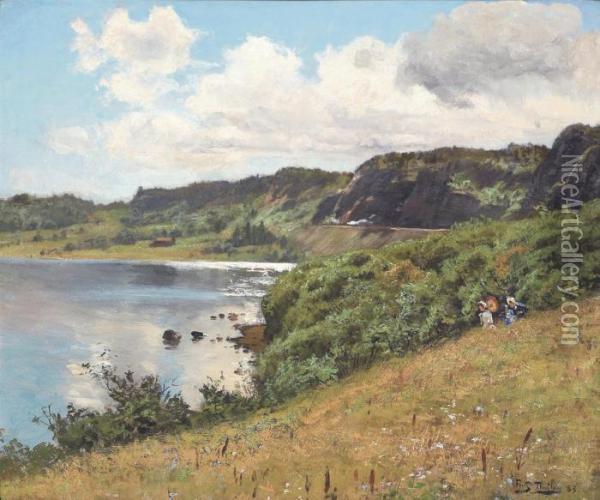 Norsk Summer Landskap - Ved Holmestrand (norwegian Summer Landscape- By Holmestrand) Oil Painting - Fritz Thaulow