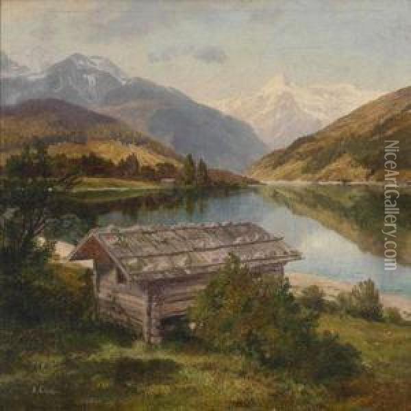 Zeller See Mit Kitzsteinhorn Oil Painting - Konrad Petrides
