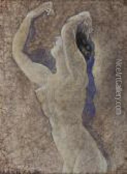 Dancer With Black Hair Oil Painting - Arthur Bowen Davies