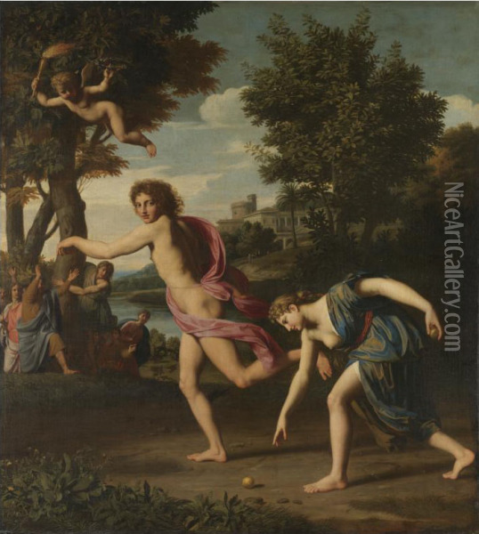 Atalanta And Hippomenes Oil Painting - Nicolas Colombel