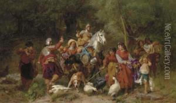 The Knight's Entourage Oil Painting - Johann The Younger Till