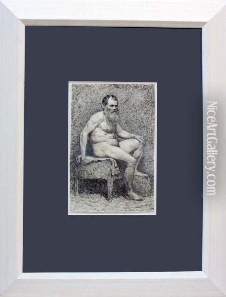 Desnudo Masculino Oil Painting - Victoriano Codina Y Langlin