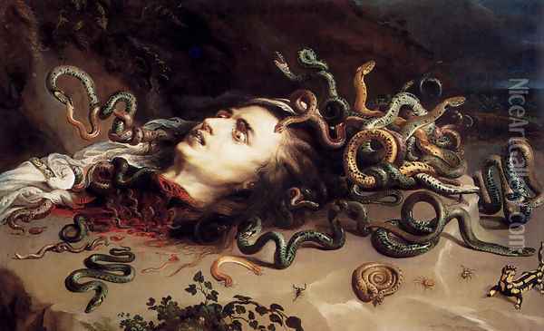 Head Of Medusa Oil Painting - Peter Paul Rubens