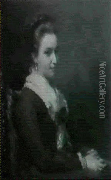 Jeune Femme Assise Dans Un Fauteuil Oil Painting - Adolphe Felix Cals