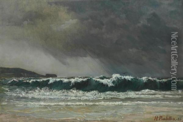 La Plage D'hendaye Oil Painting - Hippolyte Pradelles
