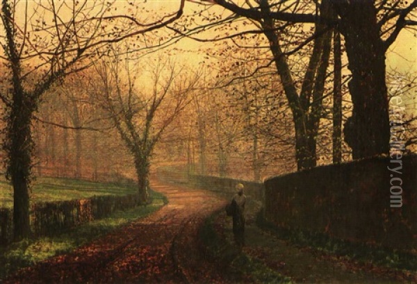 Autumn, Becketts Park Oil Painting - John Atkinson Grimshaw