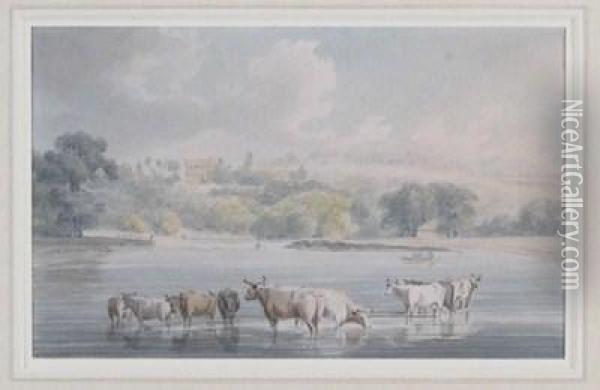 Richmond Hill From Petershammeadows Oil Painting - Robert Cleveley