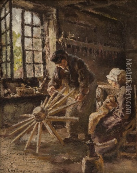 Working Day Oil Painting - Leon Augustin L'Hermitte
