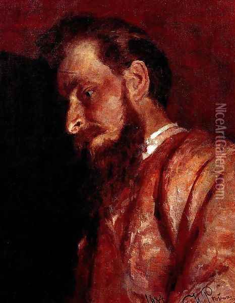 Portrait of painter Vladimir Karlovich Menk Oil Painting - Ilya Efimovich Efimovich Repin