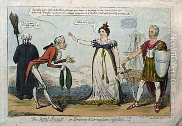 The Secret Insult or Bribery and Corruption Rejected Oil Painting - George Cruikshank I