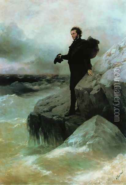 Pushkin's Farewell to the sea Oil Painting - Ilya Efimovich Efimovich Repin
