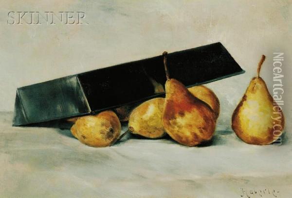 Still Life With Pears And Pan Oil Painting - John Haberle