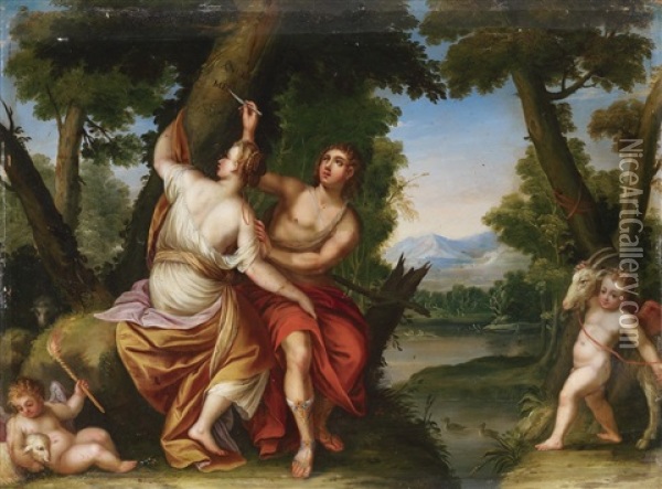 Angelica And Medoro Oil Painting - Hans Rottenhammer the Elder