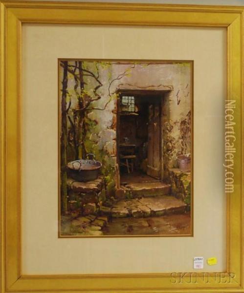 The Kitchen Doorway Oil Painting - Hezekiah Anthony Dyer