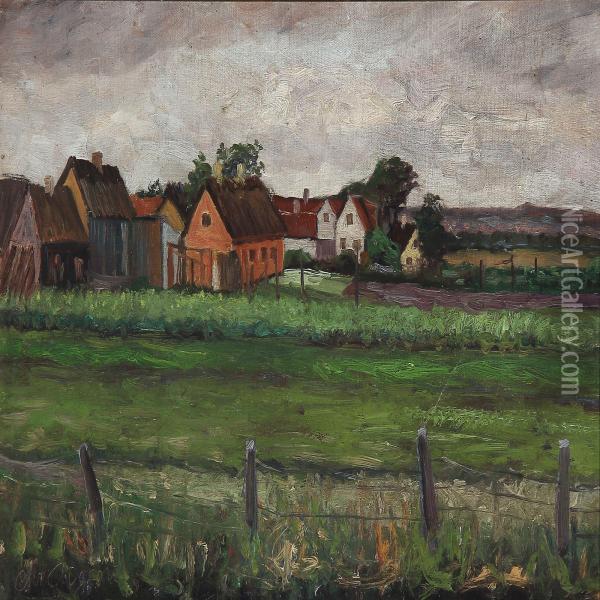 Village Scene Oil Painting - Christian Aigens