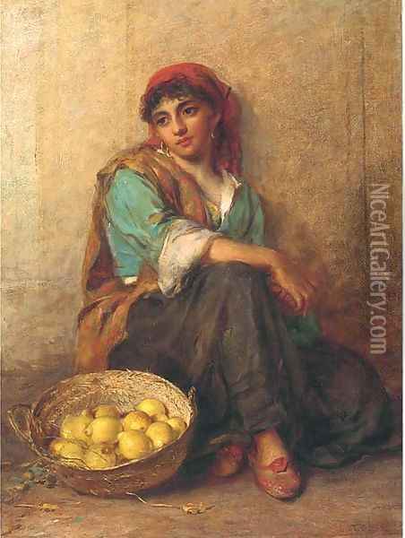 The lemon seller Oil Painting - Thomas Kent Pelham