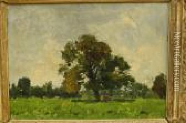 Weide Met Koe In De Schaduw Van Een Boom Oil Painting - Louis, Lodewijk Ph. Stutterheim