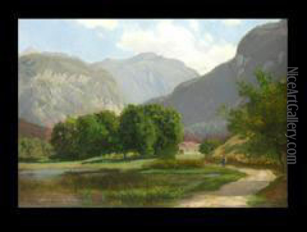 Alpenlandschaft Oil Painting - Philipp Roth