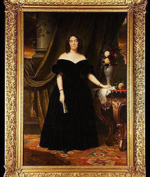 Retrato De La Marquesa De Casa Riera Oil Painting - Sebastien Cornu