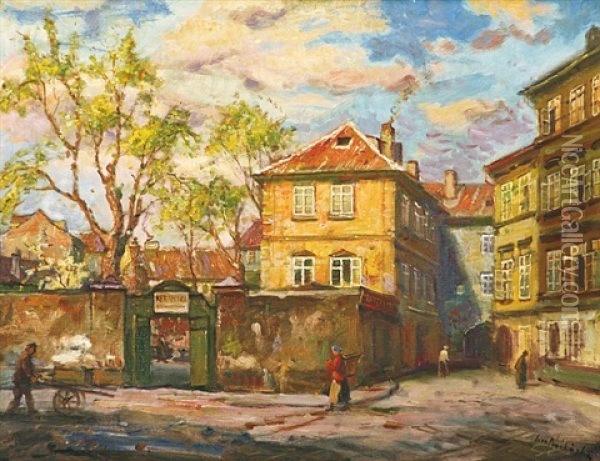 Ze Stare Prahy Oil Painting - Iaro Prochazka
