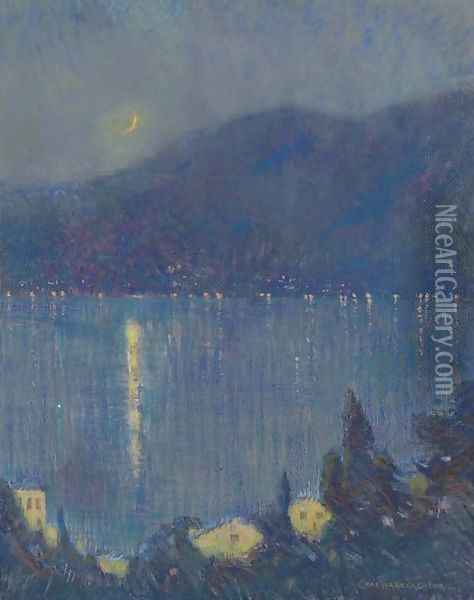 Nocturne, Lake Como Oil Painting - Charles Harry Eaton