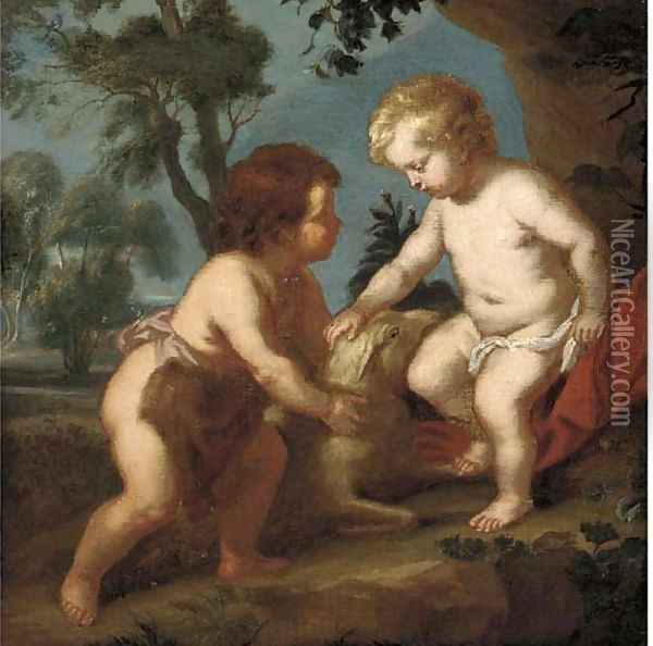 The Christ Child and the Infant Saint John the Baptist Oil Painting - Sir Peter Paul Rubens