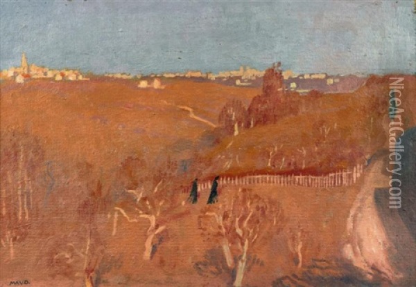 Panorama Depuis Une Vallee Rose, Paysage De Palestine Ou D'italie (?) Oil Painting - Maurice Denis