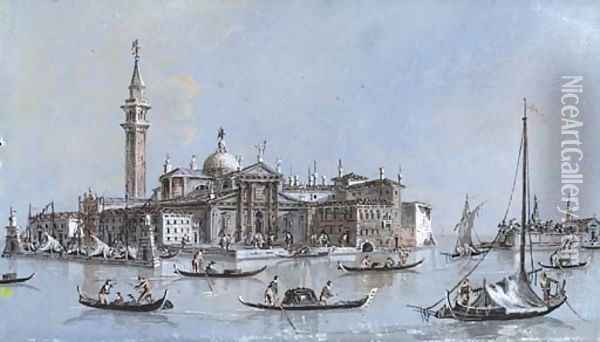 View of S. Giorgio Maggiore, Venice Oil Painting - Giacomo Guardi