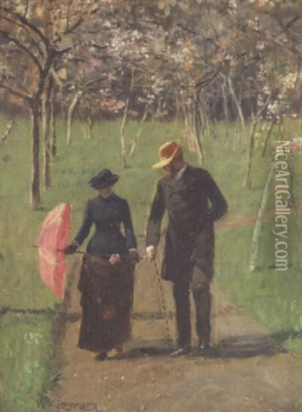 In The Orchard, Spring Oil Painting - William Brymner