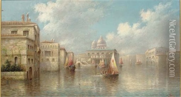 Venetian Capriccio (+ Another; Pair) Oil Painting - James Salt
