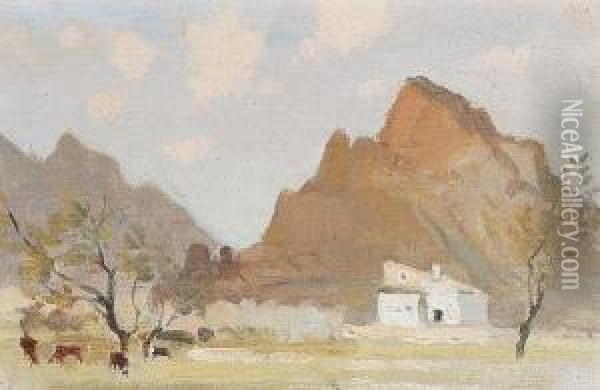 Pollensa Oil Painting - Adolphe Pierre Valette