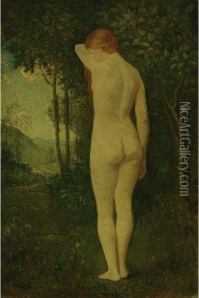 Standing Nude Oil Painting - Arthur Bowen Davies